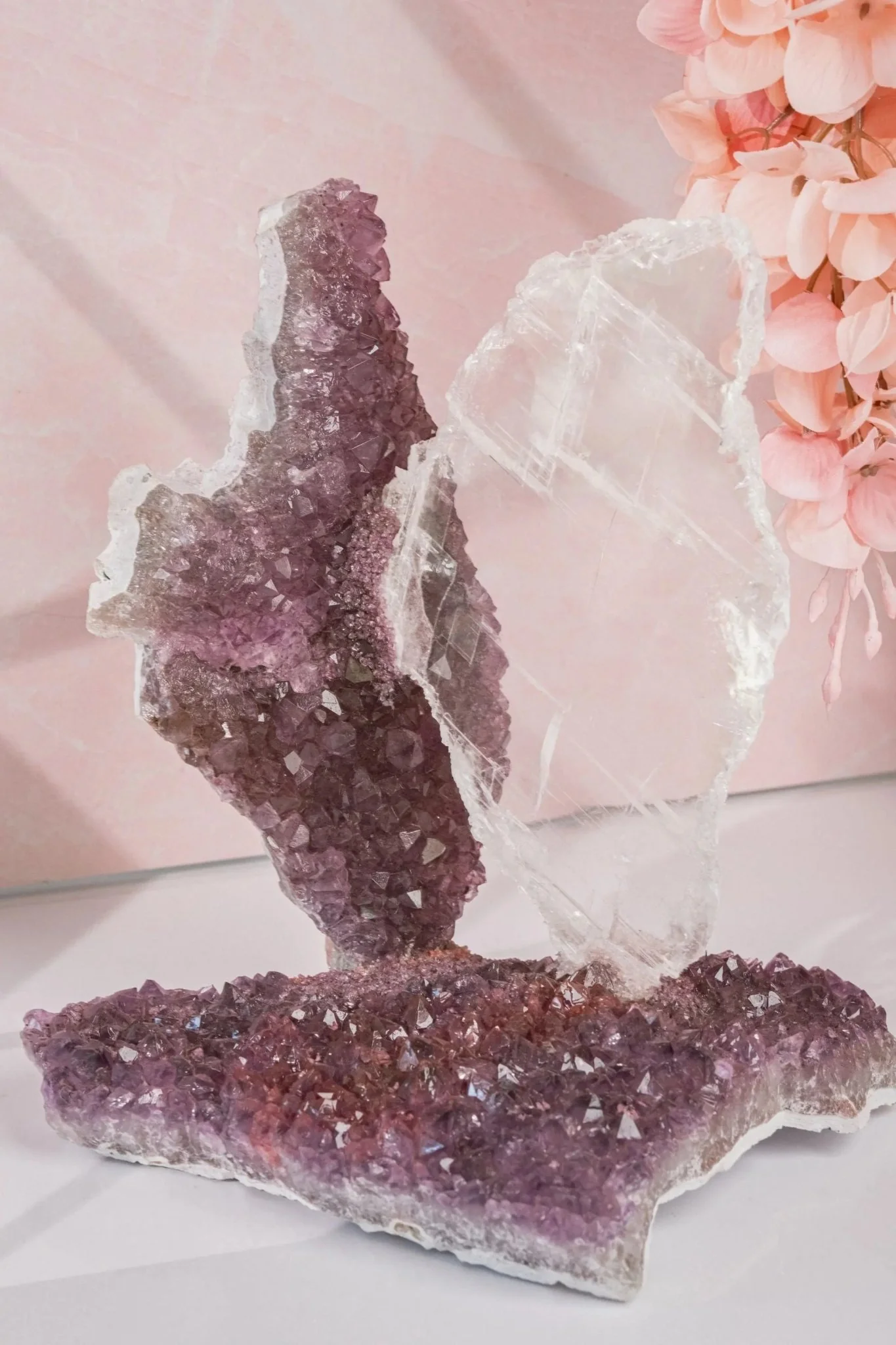 Amethyst Flowers With Selenite Gypsum - Image 5