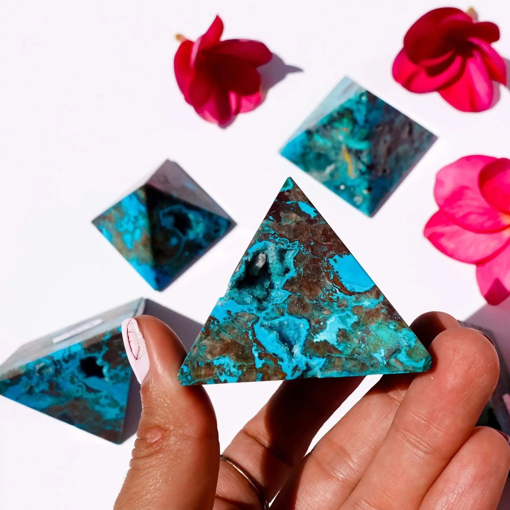 Druzy Chrysocolla Pyramids - Image 3