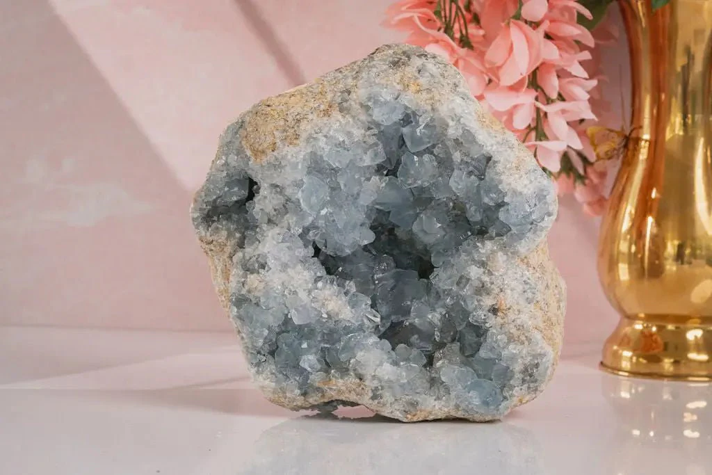 Large 12 LB Celestite Geode Display Piece - Image 4