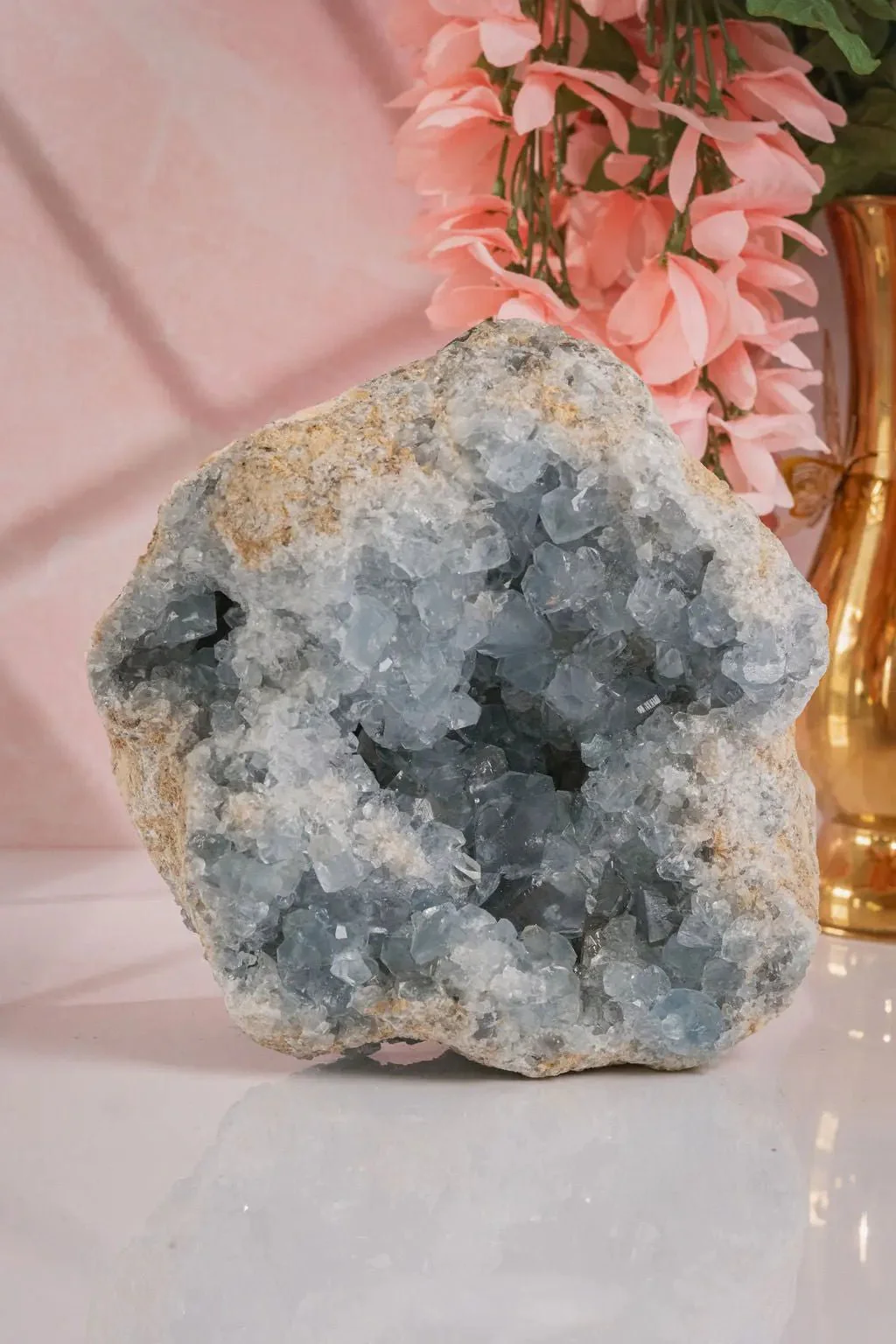 Large 12 LB Celestite Geode Display Piece - Image 5