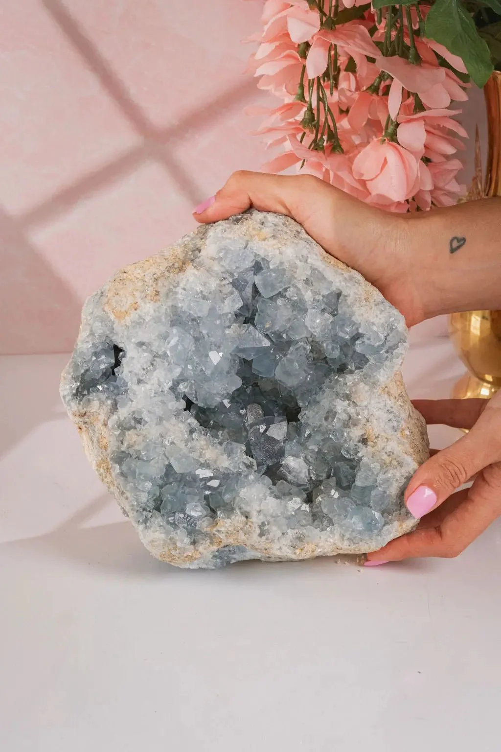 Large 12 LB Celestite Geode Display Piece - Image 6